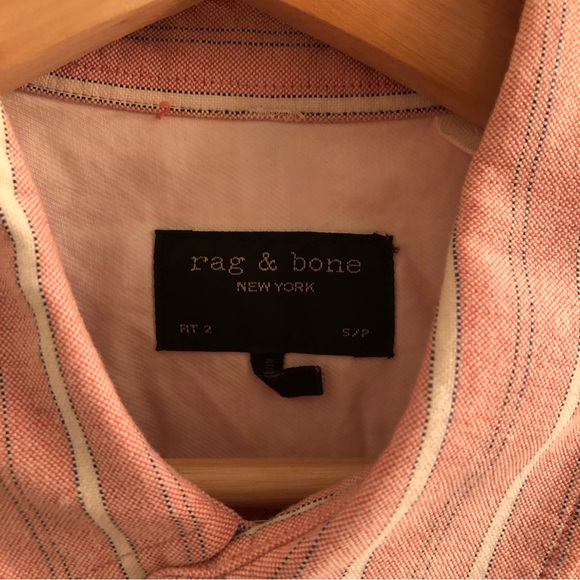 Rag & Bone Fit 2 Shirt in Pink and White (size S) - Picture 3 of 5